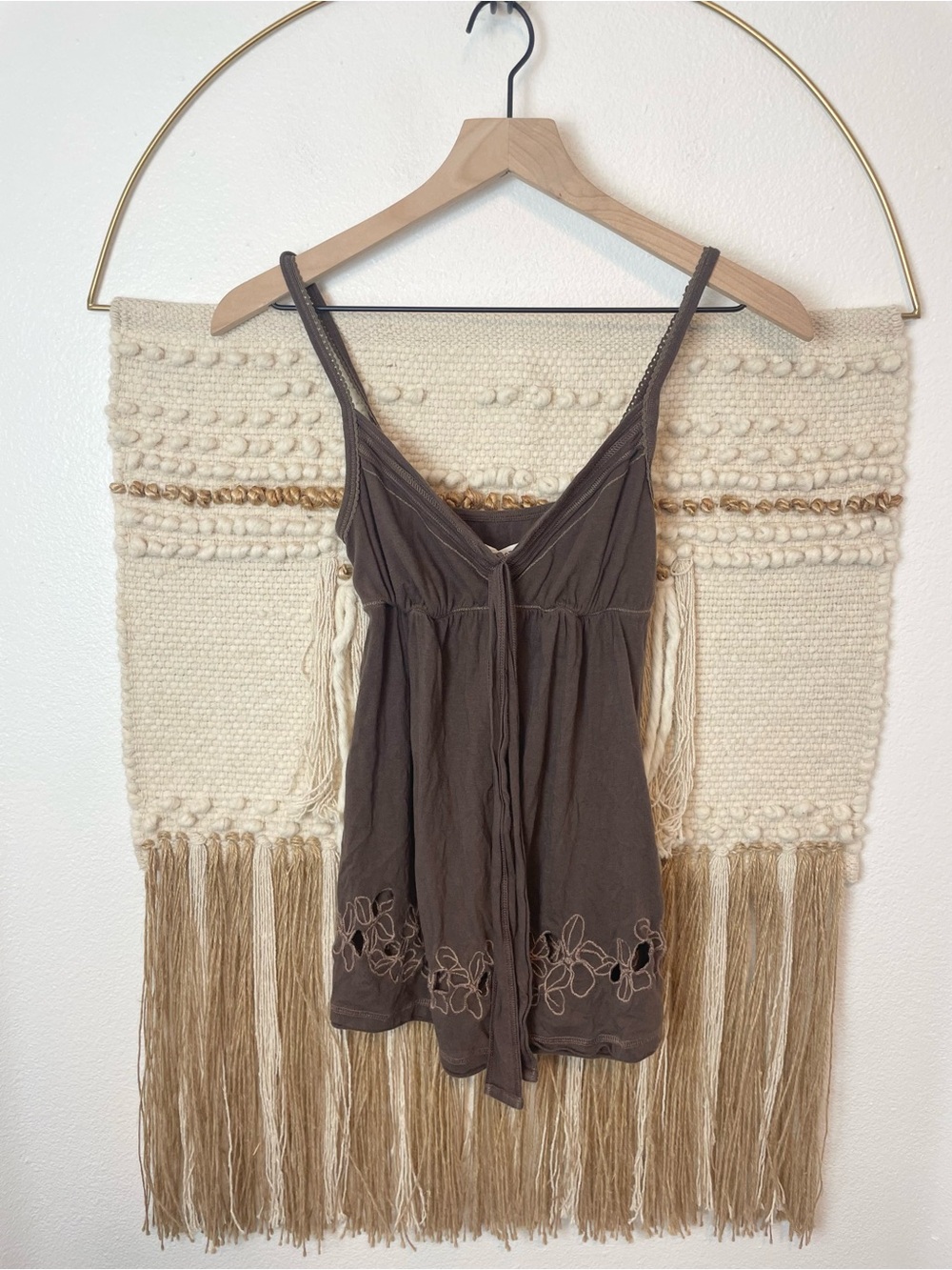 Hollister Y2K Babydoll Floral Cutout Spaghetti Strap Tank Top Coquette M